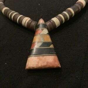 Chakra pyramid boho style necklace.